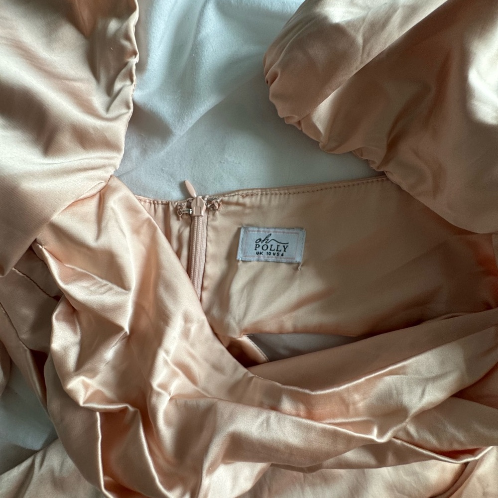 Cutout Champagne Silk Mini Dress